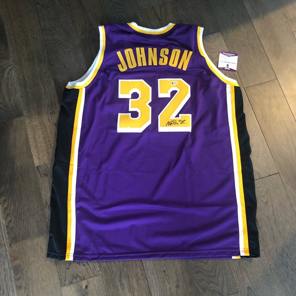 magic johnson signed jersey